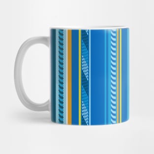 Blue Funky Stripes Mug